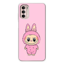 Чехол с Лабубу на Motorola MOTO G52 (Розовый Лабубу)