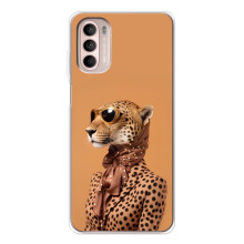 Чехол с принтом стильные животные для Мото Джи 52 (Стильный леопард)