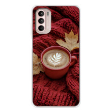 Чехол с уникальным дизайном «Осень с кофе» для Motorola MOTO G52 – Кофе на пледе