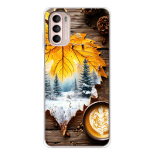 Чехол с уникальным дизайном «Осень с кофе» для Motorola MOTO G52 – Осенне-зимнее кофе