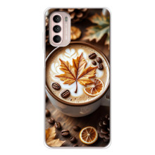 Чехол с уникальным дизайном «Осень с кофе» для Motorola MOTO G52 – Пряный кофе