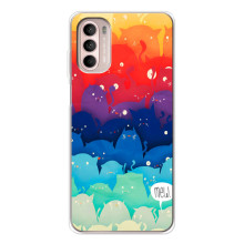 Силиконовый чехол с котиком для Motorola MOTO G52 (Mew)
