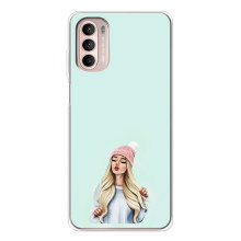 Силиконовый Чехол на Motorola MOTO G52 с картинкой Стильных Девушек (В шапке)