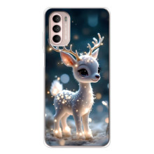Яркий чехол для Motorola MOTO G52 с Зимними Оленятами – Блистающий оленёнок