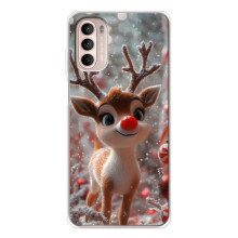 Яркий чехол для Motorola MOTO G52 с Зимними Оленятами