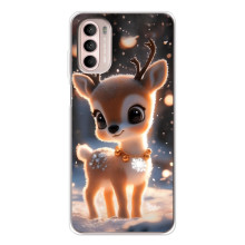 Яркий чехол для Motorola MOTO G52 с Зимними Оленятами – Оленёнок