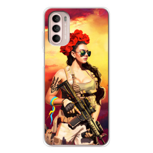 ЗСУ Чохли (TPU) для Motorola MOTO G52 – Жінка солдат