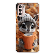Друкований чохол 'Звірята з кавою' для Motorola MOTO G52 – Гризунчик з кавою
