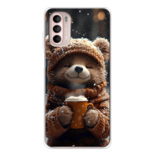 Друкований чохол 'Звірята з кавою' для Motorola MOTO G52 – Мішка з кавою