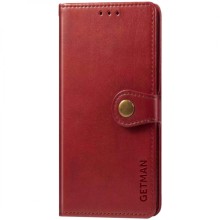 Кожаный чехол книжка GETMAN Gallant (PU) для Motorola Moto G54 – Красный