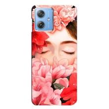 Чехлы (ART) Цветы на Motorola MOTO G54 / G54 Power (VPrint) (Глаза в цветах)