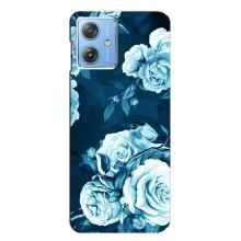 Чехлы (ART) Цветы на Motorola MOTO G54 / G54 Power (VPrint) (Голубые Бутоны)