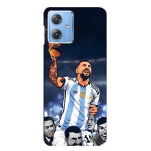 Чехлы для Motorola MOTO G54 / G54 Power (Leo чемпион) (AlphaPrint) (Месси с кубком)