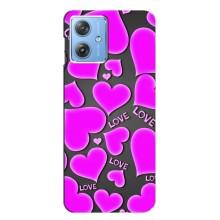 Чехлы для любимой на Мото Джи 54 (VPrint) (Pink hearts)