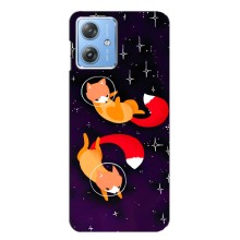 Чехлы с картинкой Лисички для Motorola MOTO G54 / G54 Power (VPrint) (Лисички космонавты)