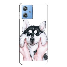 Чехол с Хаски для Motorola MOTO G54 / G54 Power - (AlphaPrint) (Хаски улыбака)