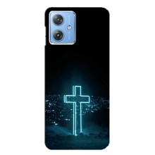 Чехол для Motorola MOTO G54 / G54 Power (AlphaPrint) - (Христианские) (Крест и город)