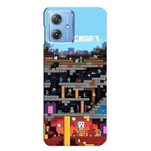 Чехол Майнкрафт на Motorola MOTO G54 / G54 Power (AlphaPrint) Minecraft (фон Minecraft)