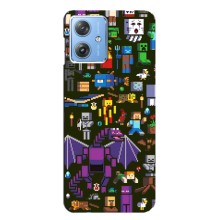 Чехол Майнкрафт на Motorola MOTO G54 / G54 Power (AlphaPrint) Minecraft (Коллаж Майнкрафт)