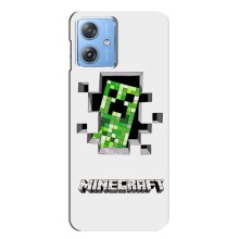 Чехол Майнкрафт на Motorola MOTO G54 / G54 Power (AlphaPrint) Minecraft (крипер Майнкрафт)