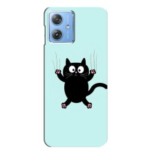 Чехол с принтом для Motorola MOTO G54 / G54 Power (AlphaPrint) Модные коты (Падающий кот)