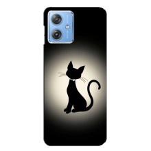 Чехол с принтом для Motorola MOTO G54 / G54 Power (AlphaPrint) Модные коты (Силуэт котика)