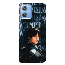Чехлы Венсдей на Motorola MOTO G54 / G54 Power Уэнсдей (AlphaPrint) (Уэнздей кошка)