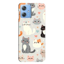 Чехол с рисунком кот на Motorola MOTO G54 / G54 Power (Коллаж котов)