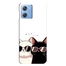 Чехол с рисунком кот на Motorola MOTO G54 / G54 Power (Коты в очках)