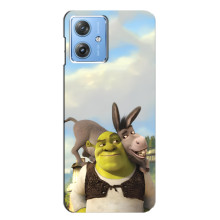 Чехол с мультфильмом Шрек на Motorola MOTO G54 / G54 Power – Шрек и осел