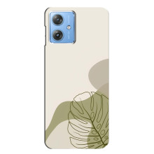 Силиконовый чехол с принтом в цветах на Motorola MOTO G54 / G54 Power – Монстера зелёная