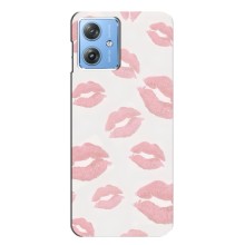 Чехол с розовым рисунком для Motorola MOTO G54 / G54 Power (Розовые губы)