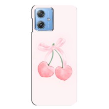 Чехол с розовым рисунком для Motorola MOTO G54 / G54 Power (Розовые вишни)