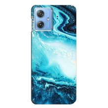Мраморный чехол на Motorola MOTO G54 / G54 Power (VPrint) (Голубой мрамор)