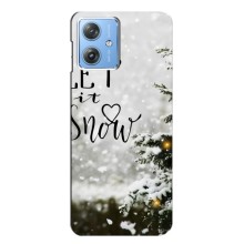 Новогодние, Праздничные Чехлы для Motorola MOTO G54 / G54 Power - 2024 год (Let it snow)