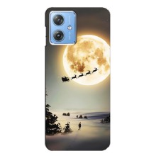 Новогодние, Праздничные Чехлы для Motorola MOTO G54 / G54 Power - 2024 год (Санта на луне)