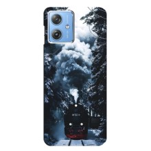 Новогодние, Праздничные Чехлы для Motorola MOTO G54 / G54 Power - 2024 год (Зимний поезд)