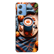 Чехол с уникальным дизайном «Осень с кофе» для Motorola MOTO G54 / G54 Power – Кофе и тыквы