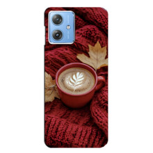 Чехол с уникальным дизайном «Осень с кофе» для Motorola MOTO G54 / G54 Power – Кофе на пледе