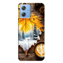 Чехол с уникальным дизайном «Осень с кофе» для Motorola MOTO G54 / G54 Power – Осенне-зимнее кофе
