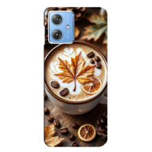 Чехол с уникальным дизайном «Осень с кофе» для Motorola MOTO G54 / G54 Power – Пряный кофе