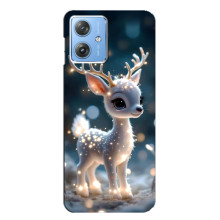 Яркий чехол для Motorola MOTO G54 / G54 Power с Зимними Оленятами – Блистающий оленёнок