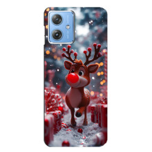 Яркий чехол для Motorola MOTO G54 / G54 Power с Зимними Оленятами – Олень среди подарков