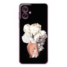 Чехлы (ART) Цветы на Motorola Moto G55 (VPrint) (Білі квіти)
