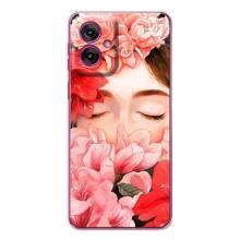 Чехлы (ART) Цветы на Motorola Moto G55 (VPrint) (Очі в квітах)