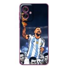 Чохли для Motorola Moto G55 (Leo чемпіон) (AlphaPrint) (Мессі з кубком)