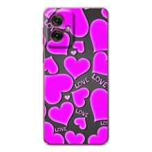 Чехлы для любимой на Мото G55 (VPrint) (Pink hearts)