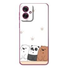 Чохли з зображенням різних тварин на Motorola Moto G55 (Здивовані ведмедики)