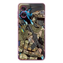 Чехлы с картинкой ЗСУ для Motorola Moto G55 (AlphaPrint) (Воїн ЗСУ)