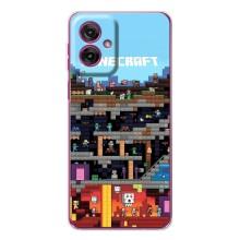 Чохол Майнкрафт на Motorola Moto G55 (AlphaPrint) Minecraft (фон Minecraft)
